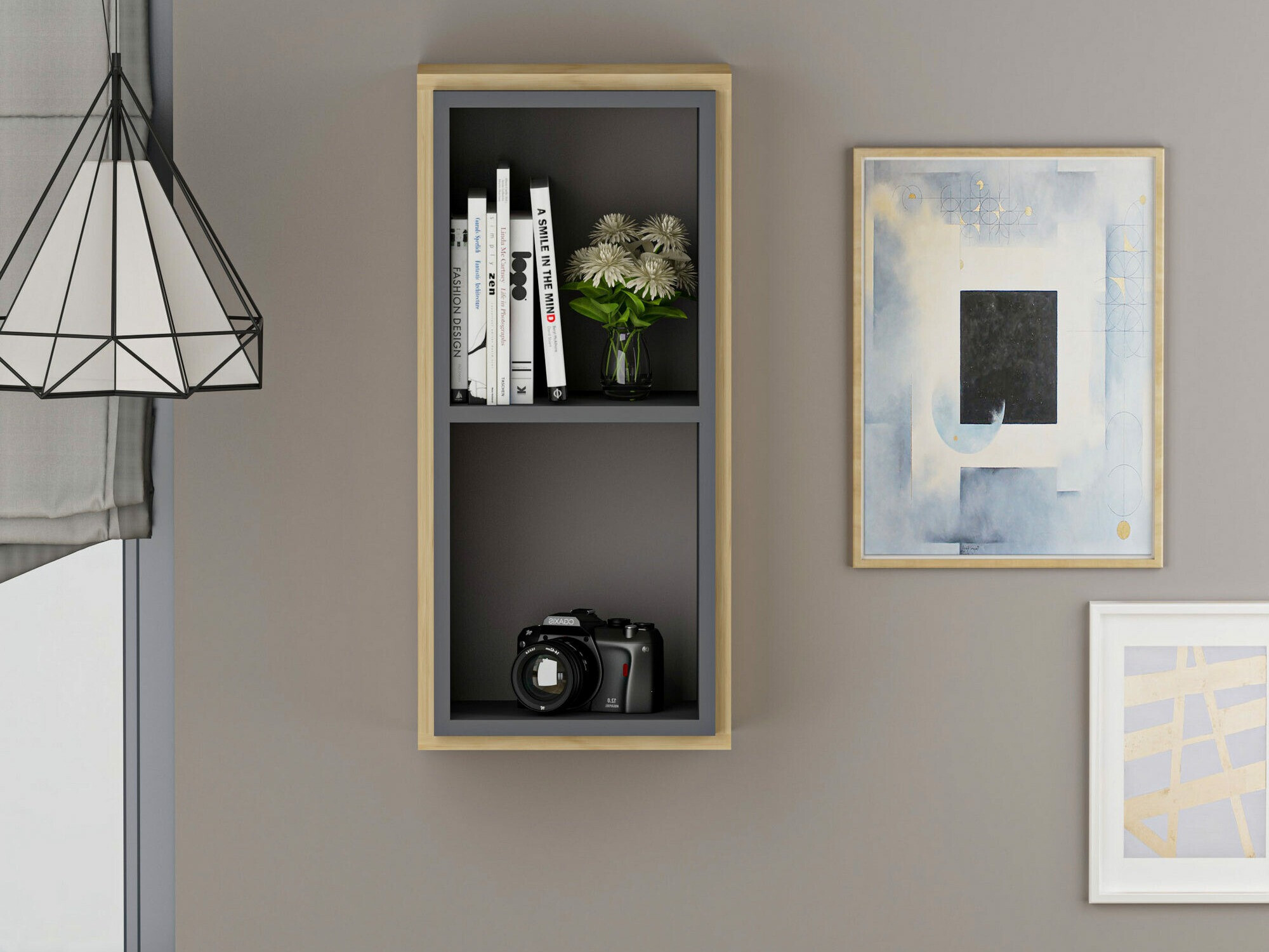 Fali polc Kailua 1854 (Antracit + Tölgy)