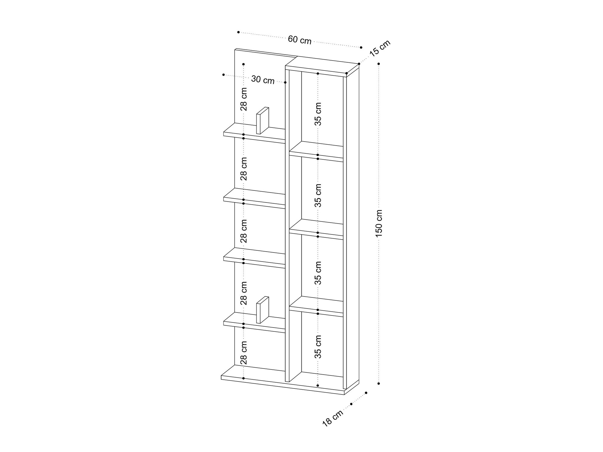 Könyvespolc Sonliro 124