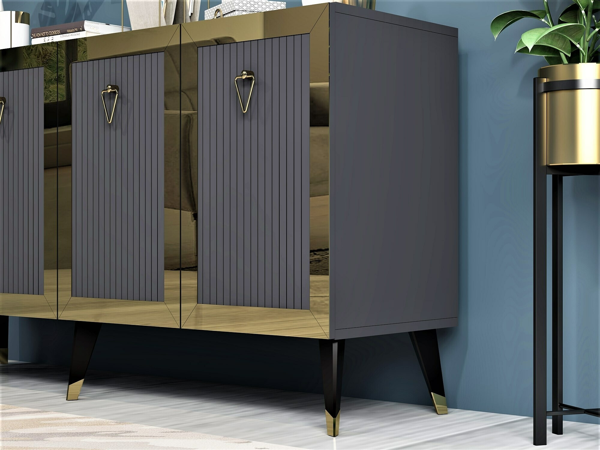 Szekrény Kailua 1868 (Anhtracite + Aranysárga)