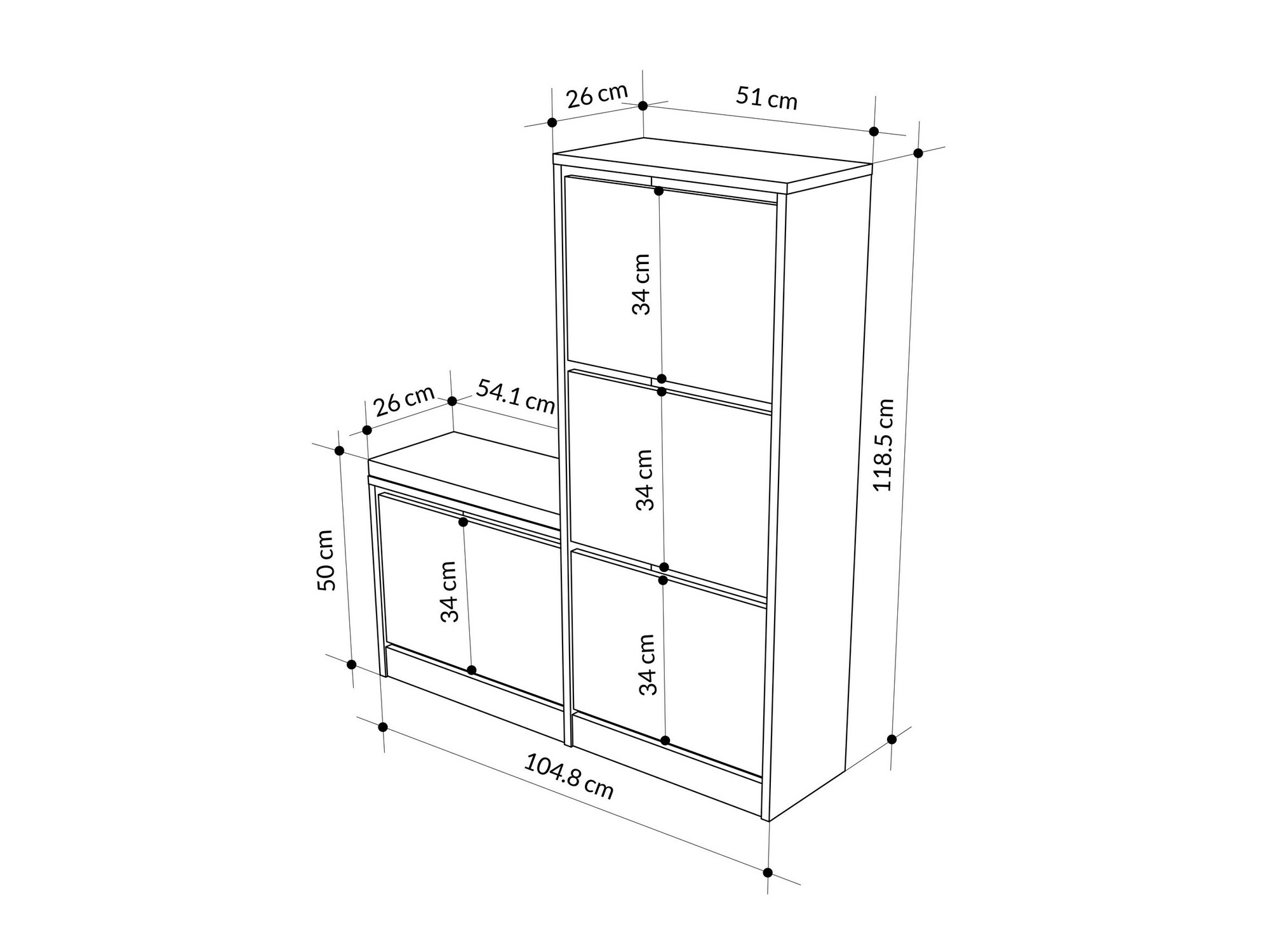 Cipőtároló Kailua 1879 (Fehér)