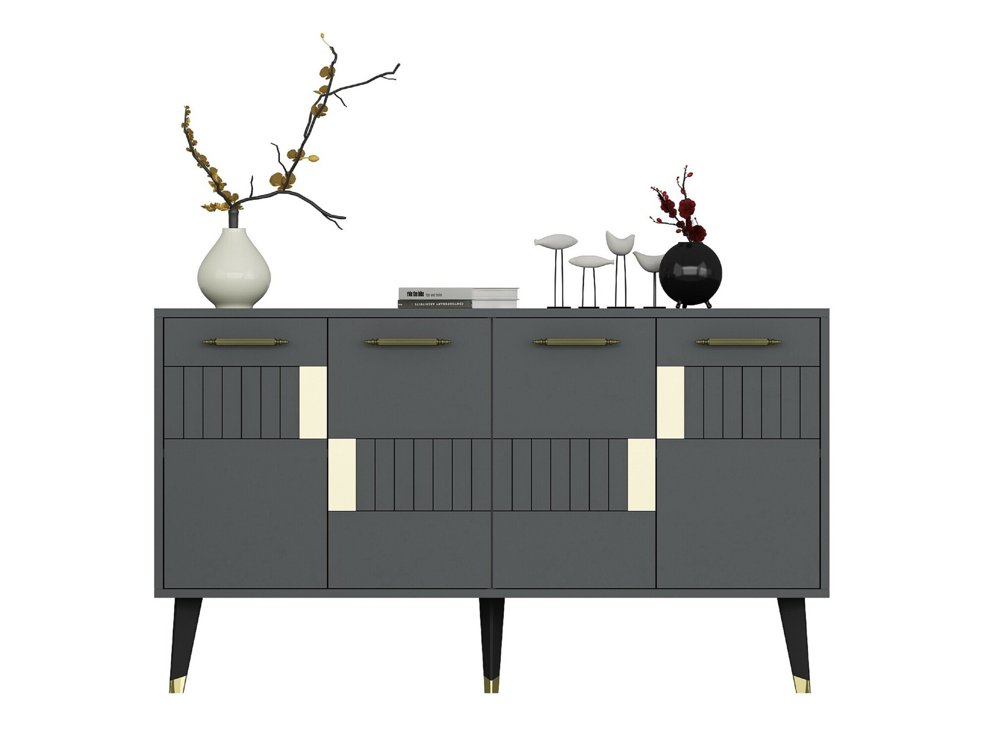 Szekrény Kailua 1882 (Antracit + Aranysárga)