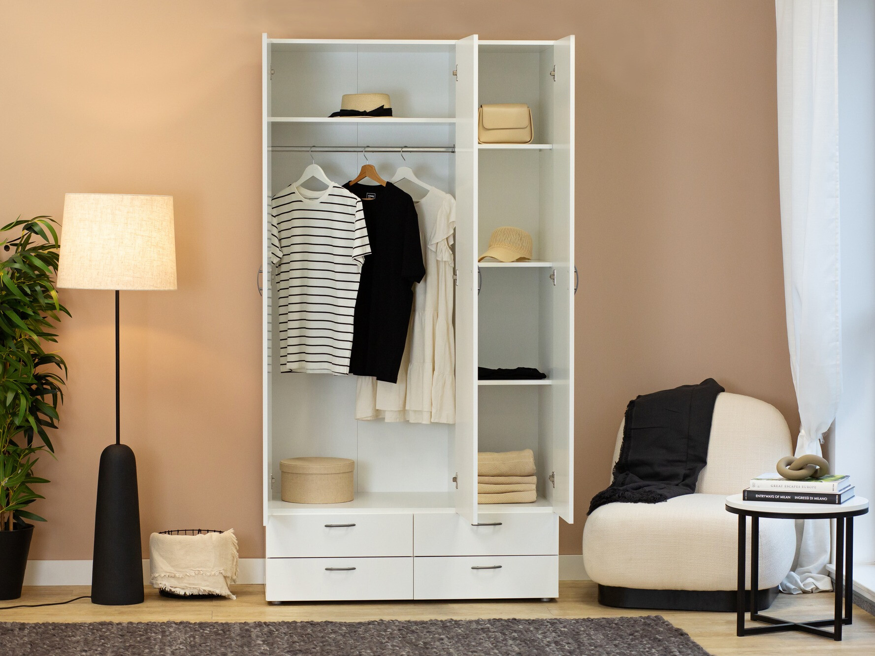 Gardróbszekrény Bristol 188 (Fehér)