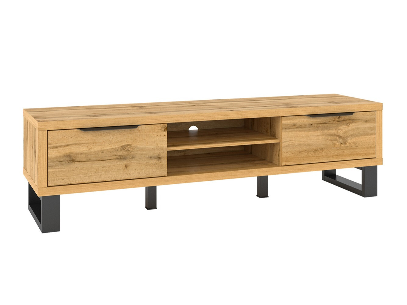 TV-állvány Avicavu 101 (Wotan tölgy + Fekete)