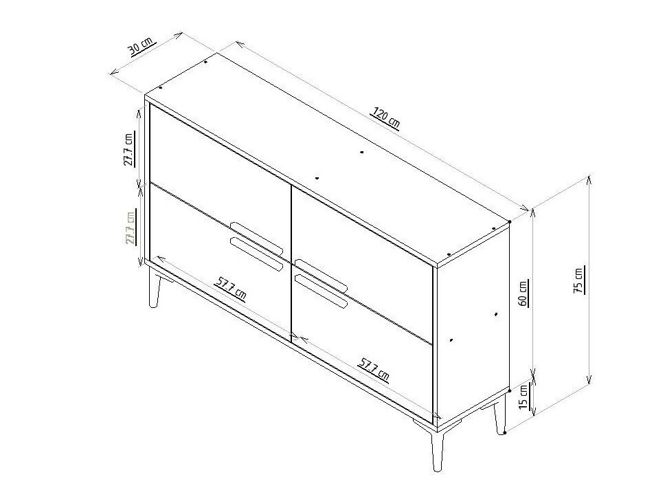 Szekrény Kailua 1955 (Dió)