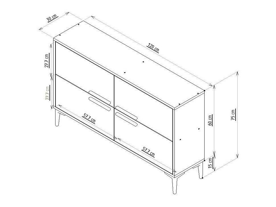 Szekrény Kailua 1955 (Tölgy)