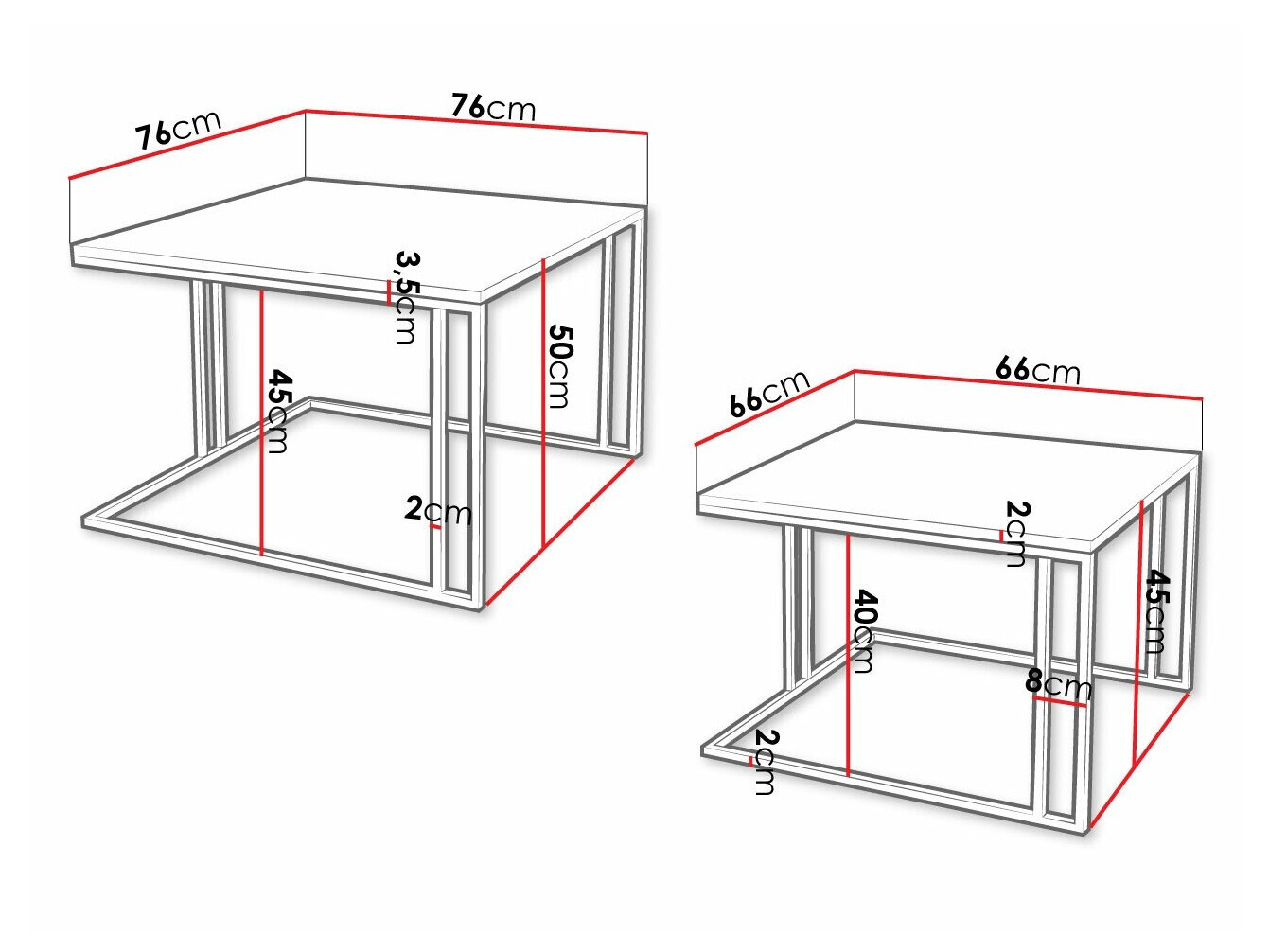 Dohányzóasztal szett Oswego 110 (Barna + Fekete)