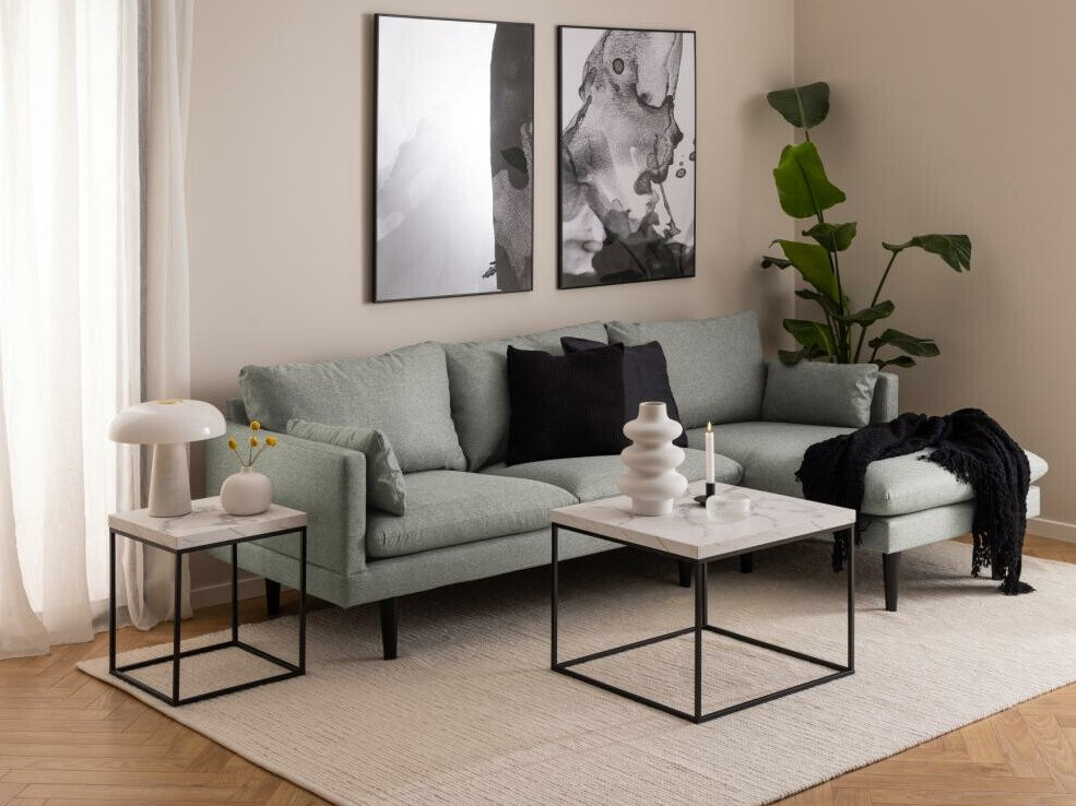 Dohányzóasztal Norsica 768 (Fekete + Fehér márvány)