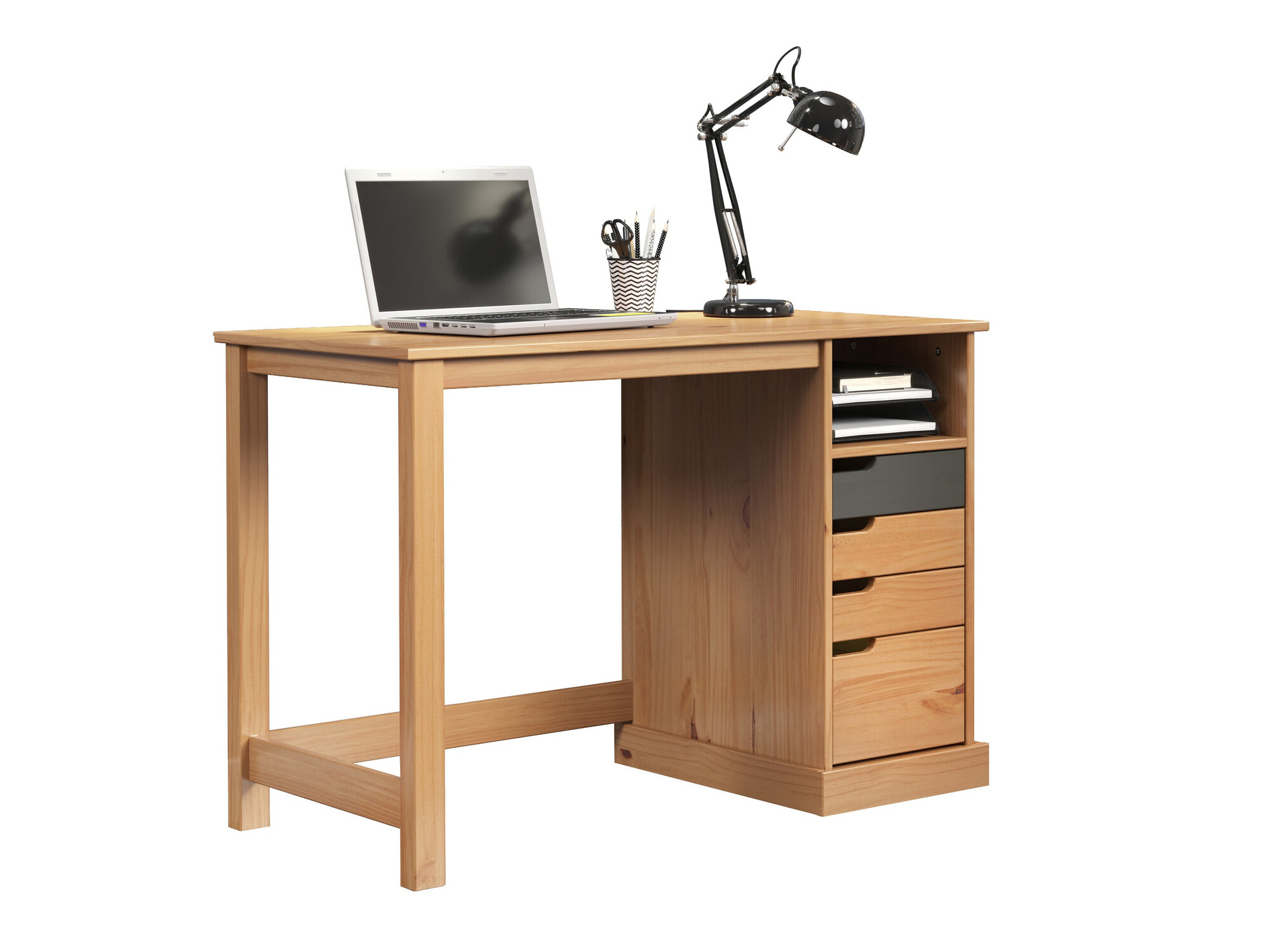 Íróasztal Indianapolis C100 (Mézes tölgy + Szürke)