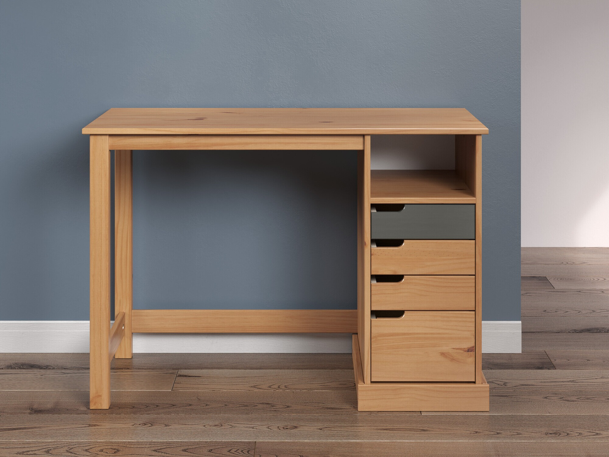 Íróasztal Indianapolis C100 (Mézes tölgy + Szürke)