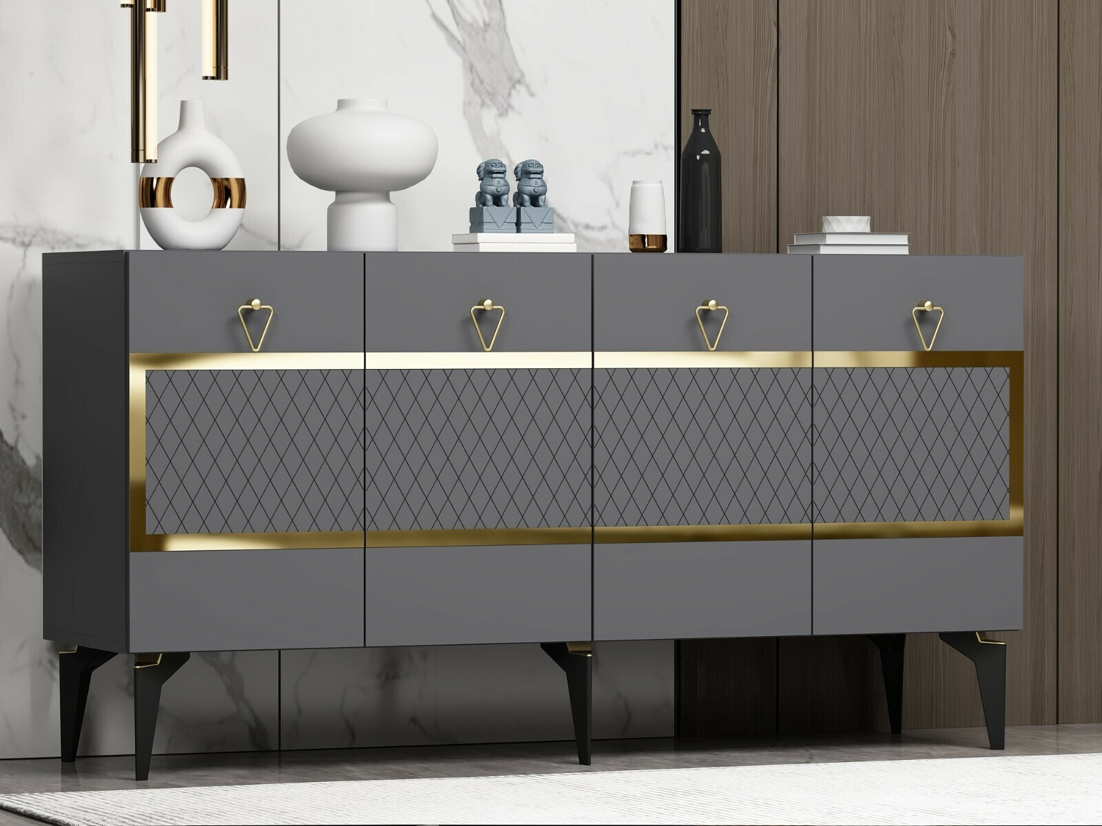 Szekrény Kailua 1972 (Antracit + Aranysárga)