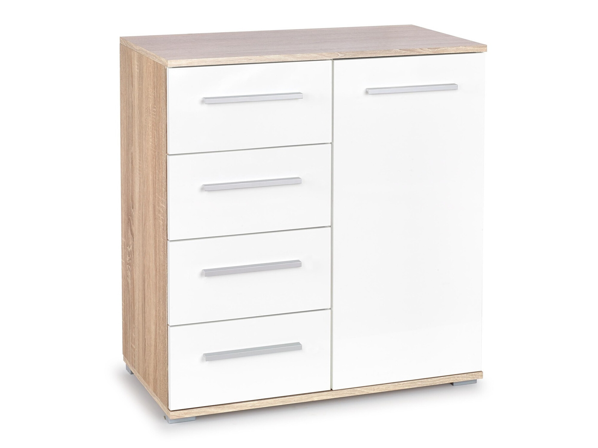 Komód Cirveso 101 (Sonoma tölgy + Fényes fehér)