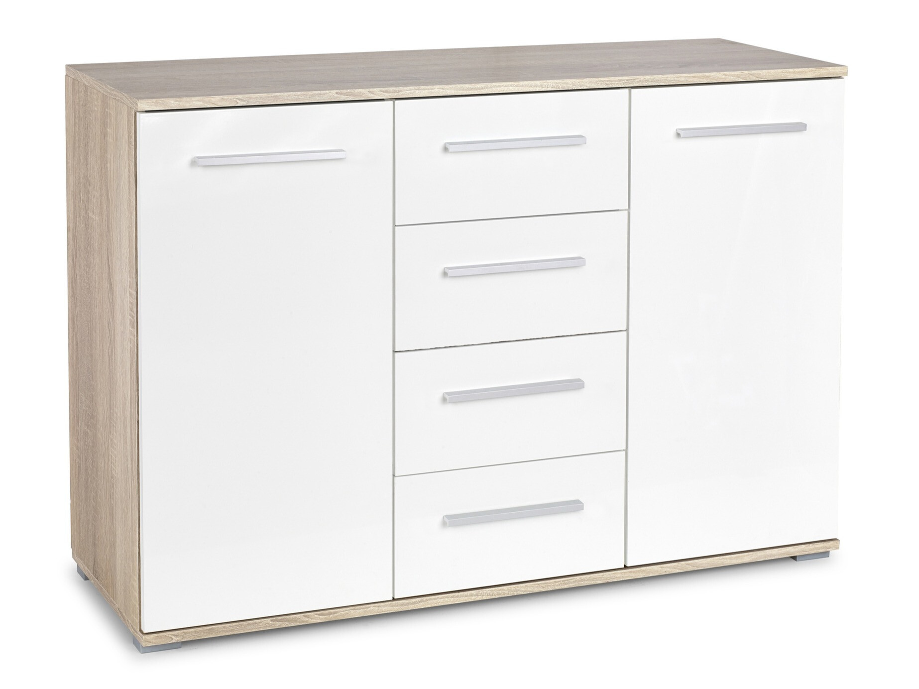 Komód Cirveso 103 (Sonoma tölgy + Fényes fehér)