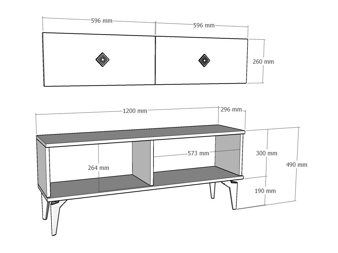 TV-állvány Kailua 1984 (Antracit + Ezüst)