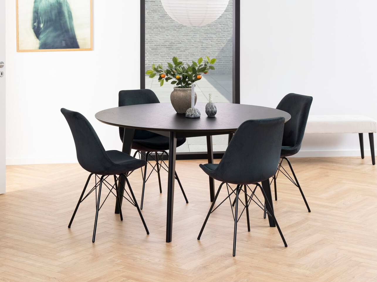 Étkezőgarnitúra Norsica 505 (Sötétszürke + Fekete)