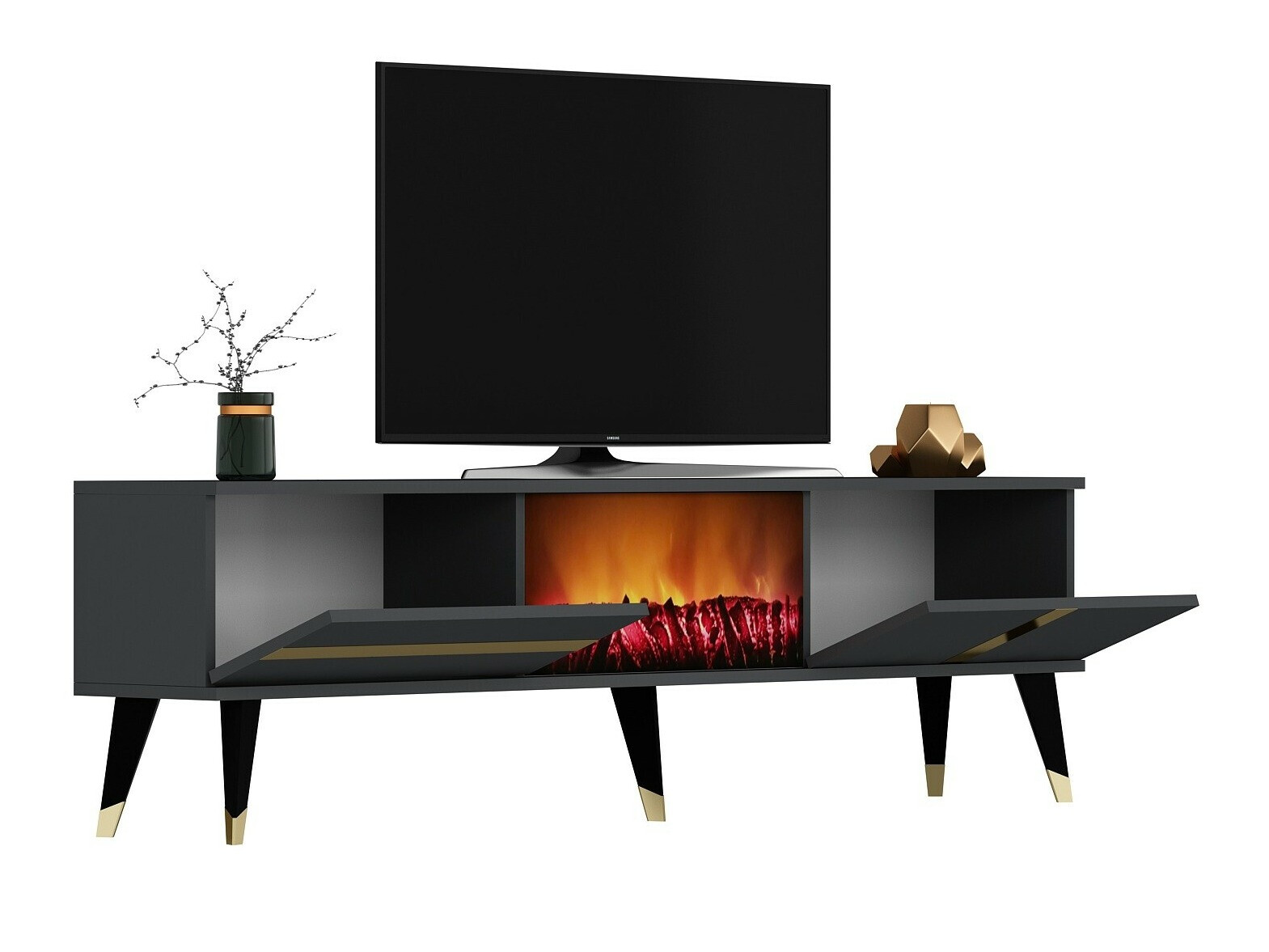 TV-állvány Kailua 1993 (Antracit + Aranysárga)