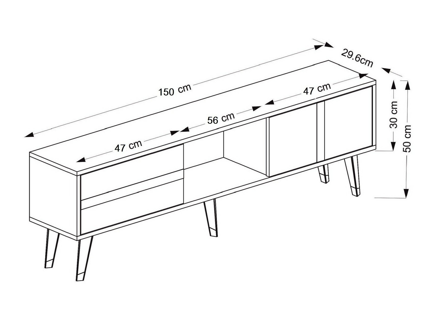 TV-állvány Kailua 1993 (Antracit + Aranysárga)