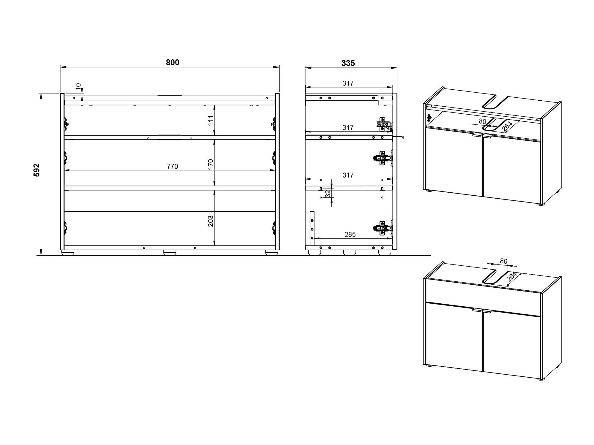 Fürdőszobai garnitúra Ventei 104 (Grafit + Navarra tölgy)