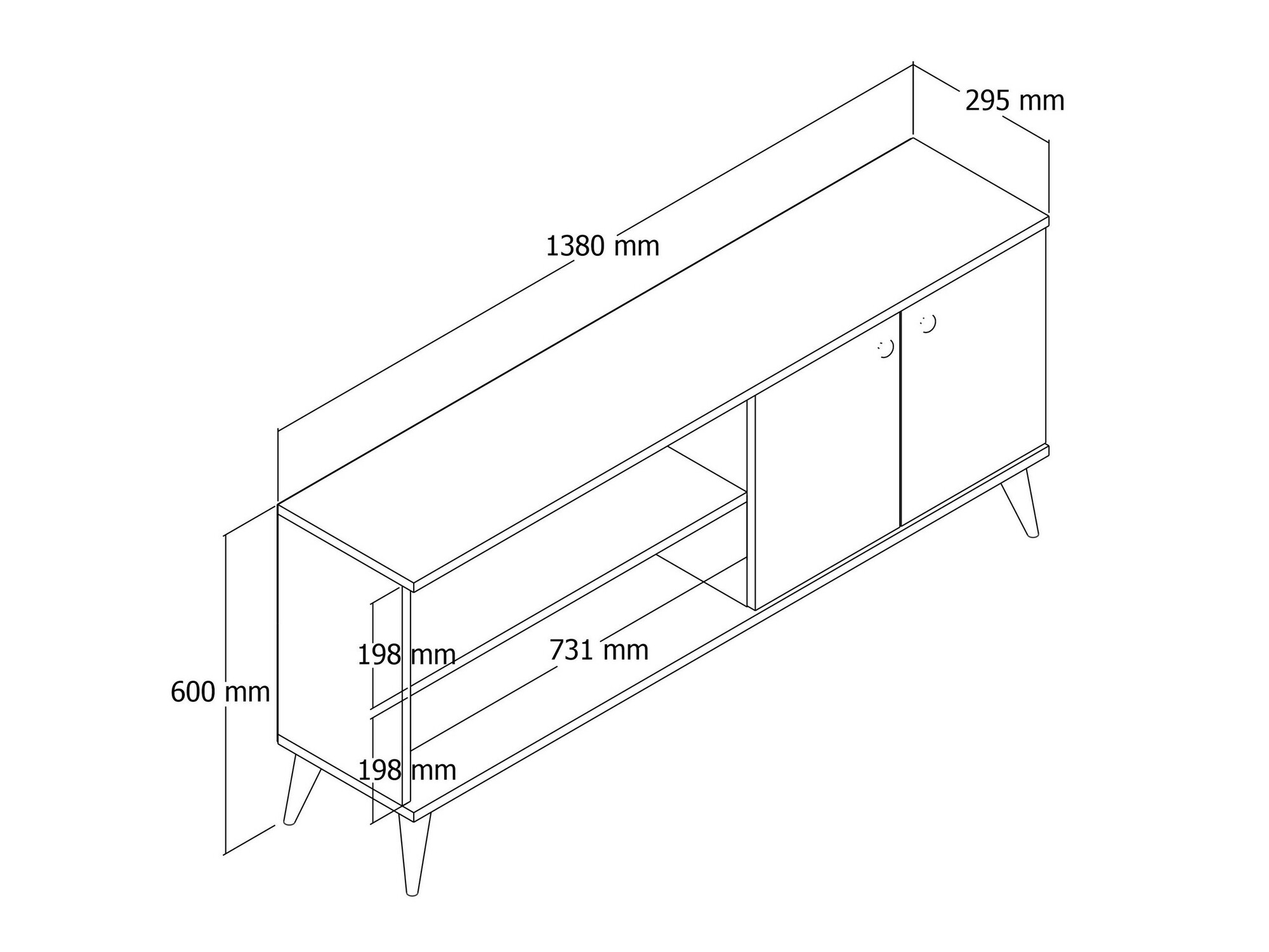 TV-állvány Kailua 1009 (Tölgy)