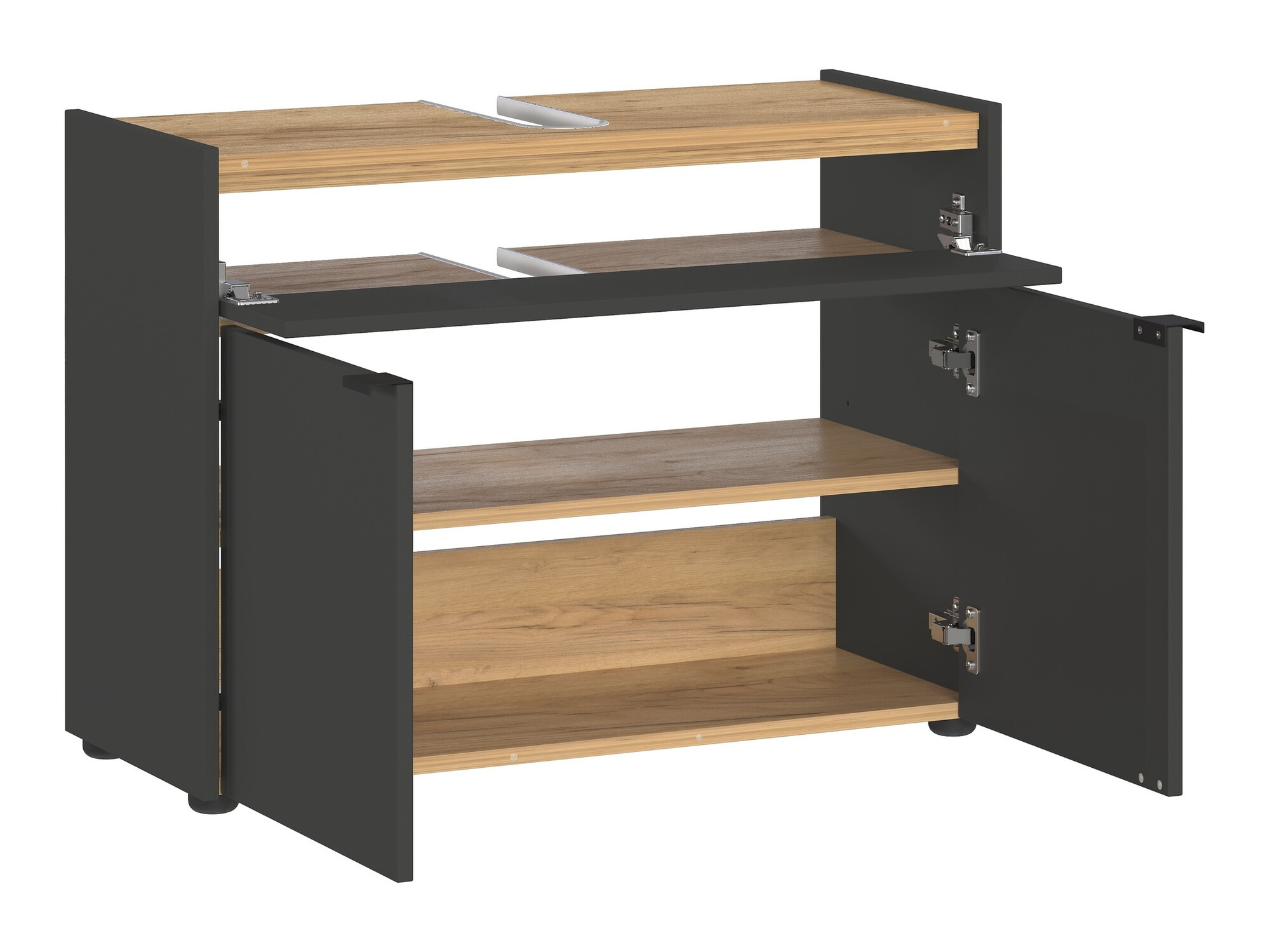 Fürdőszobai garnitúra Ventei 106 (Grafit + Navarra tölgy)