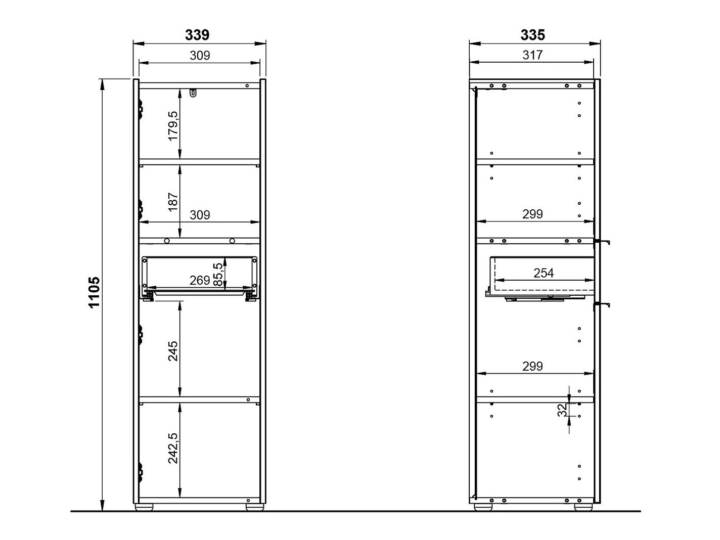 Fürdőszobai garnitúra Ventei 106 (Grafit + Navarra tölgy)