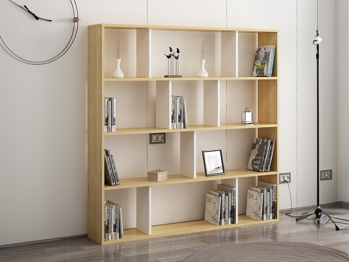 Könyvespolc Kailua 1095 (Tölgy + Fehér)