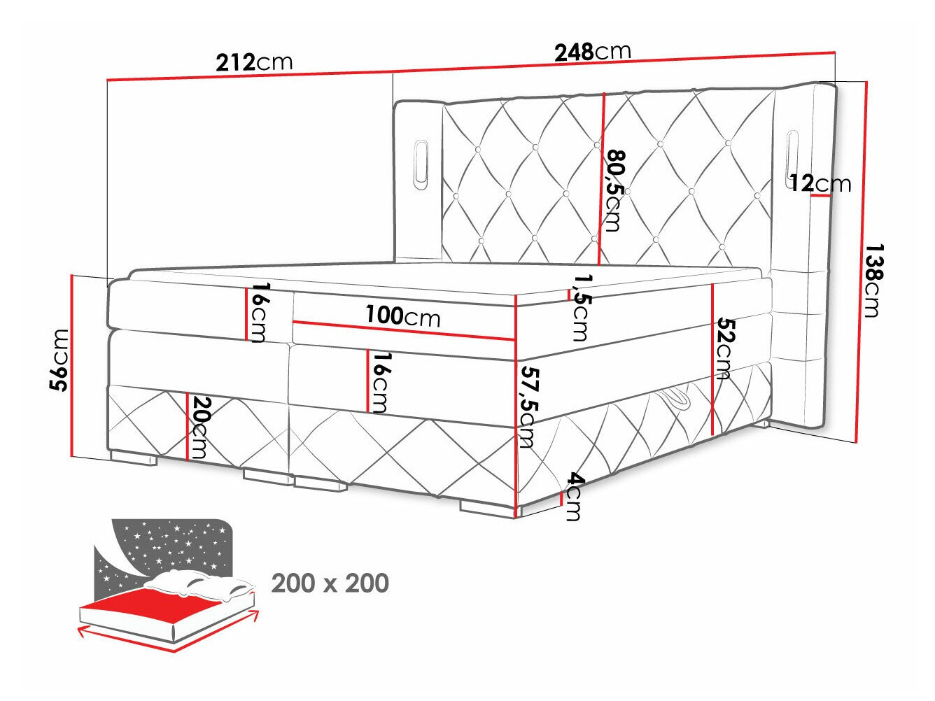 Kontinentális ágy Historia (Kameleon 04)