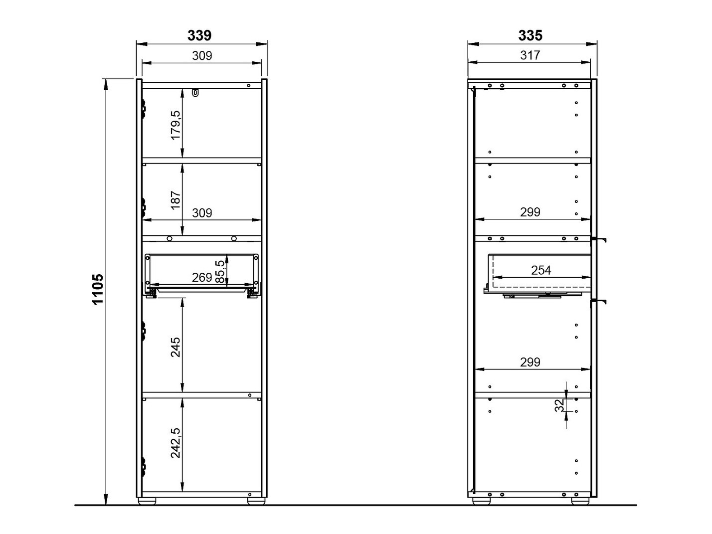 Fürdőszoba garnitúra Ventei 109 (Grafit + Navarra tölgy)