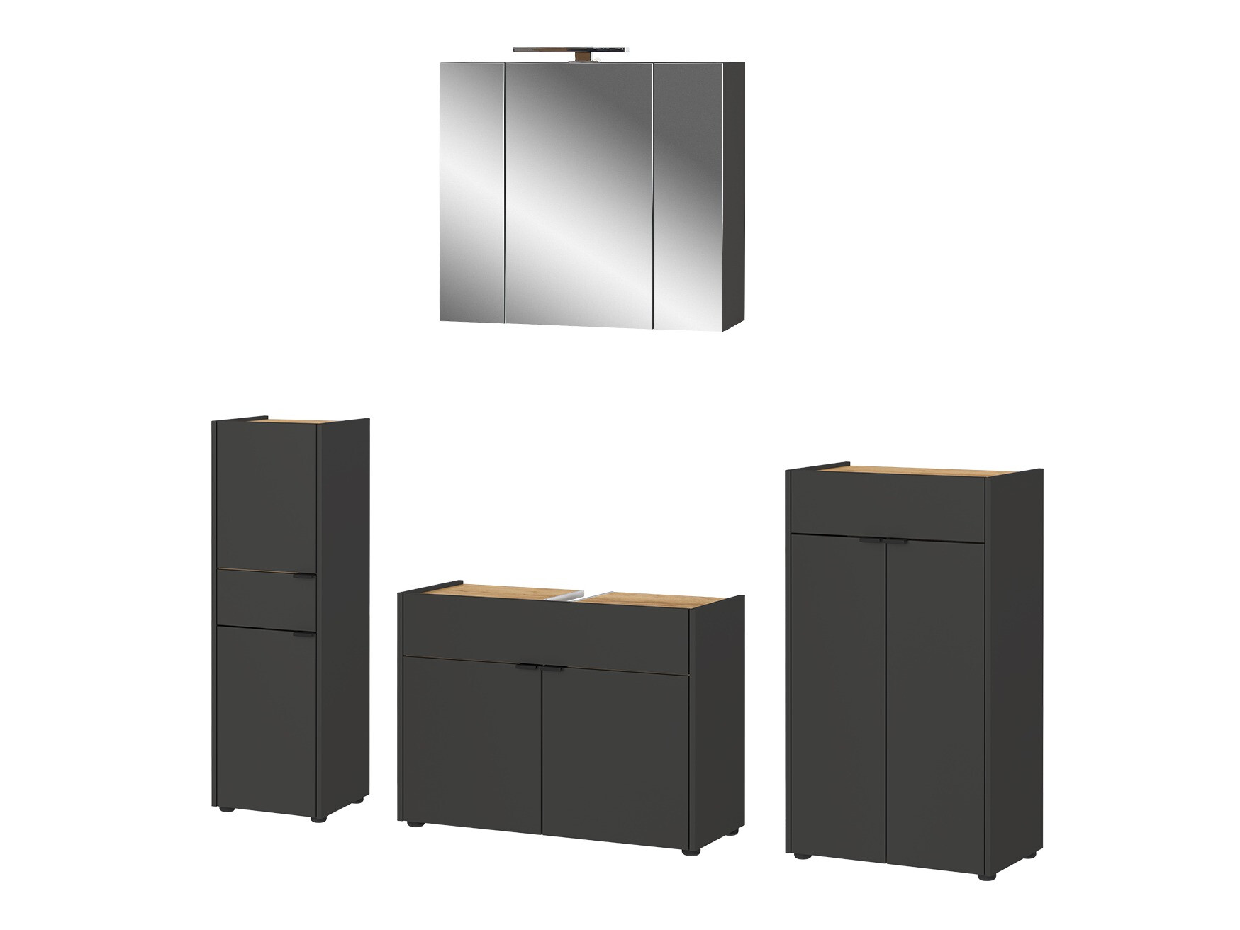 Fürdőszobai garnitúra Ventei 109 (Grafit + Navarra tölgy)