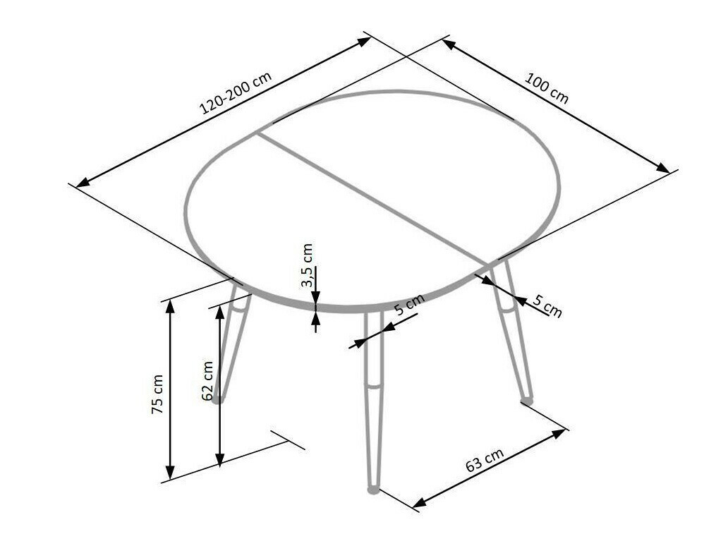 Asztal Houston Humus (Fehér + Mézes tölgy)