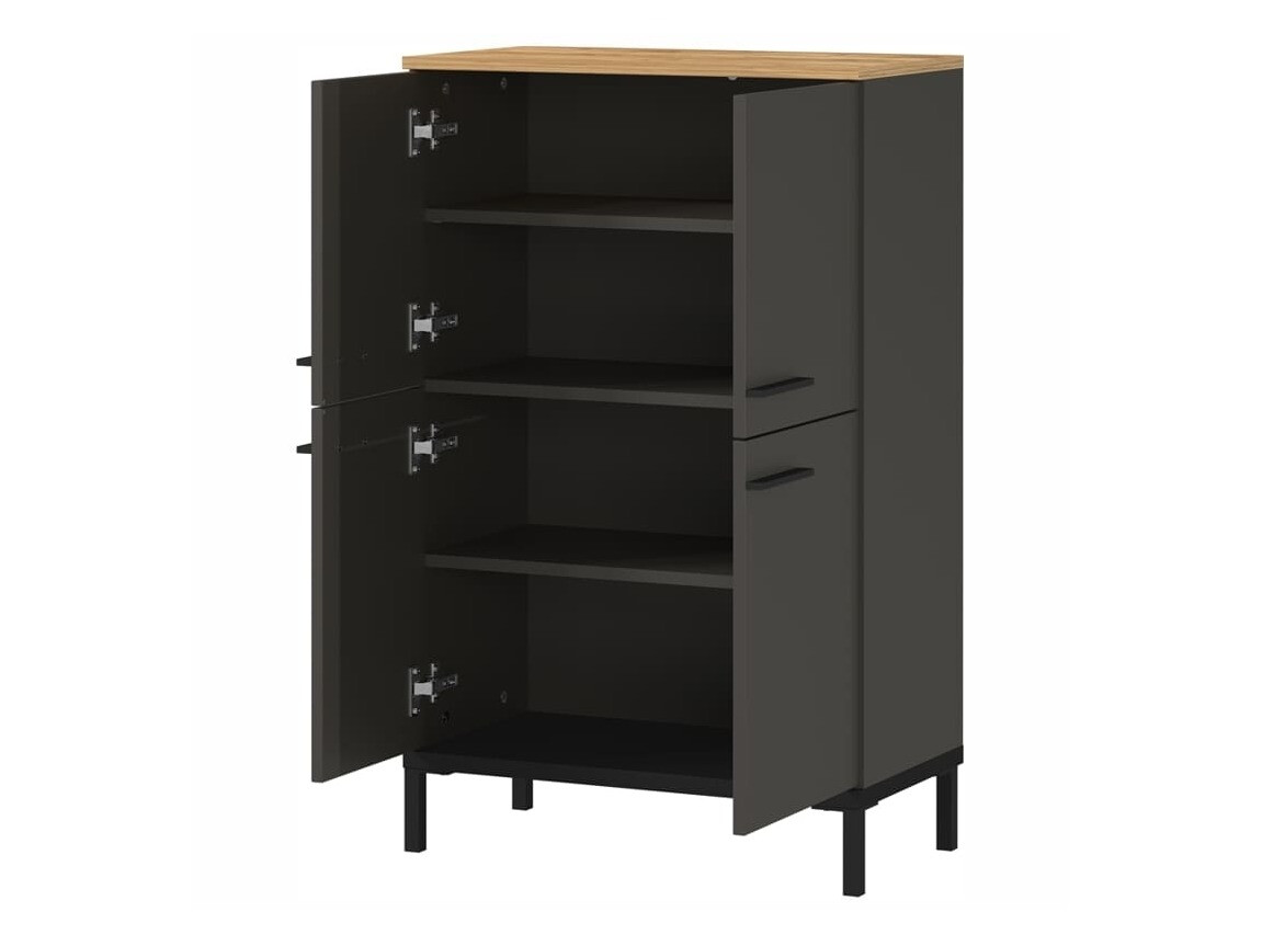 Fürdőszoba garnitúra Ruvlevu 104 (Grafit + Navarra tölgy)