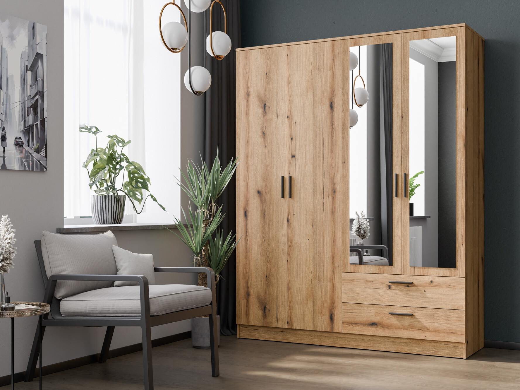 Gardróbszekrény Orlando 223 (Világos tölgy)