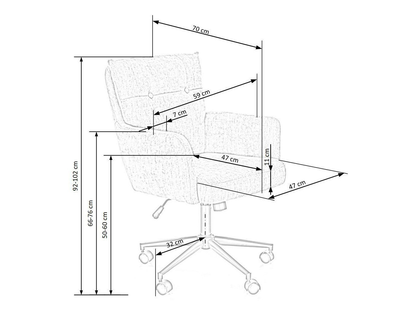 Irodai szék Houston 1262 (Krém)