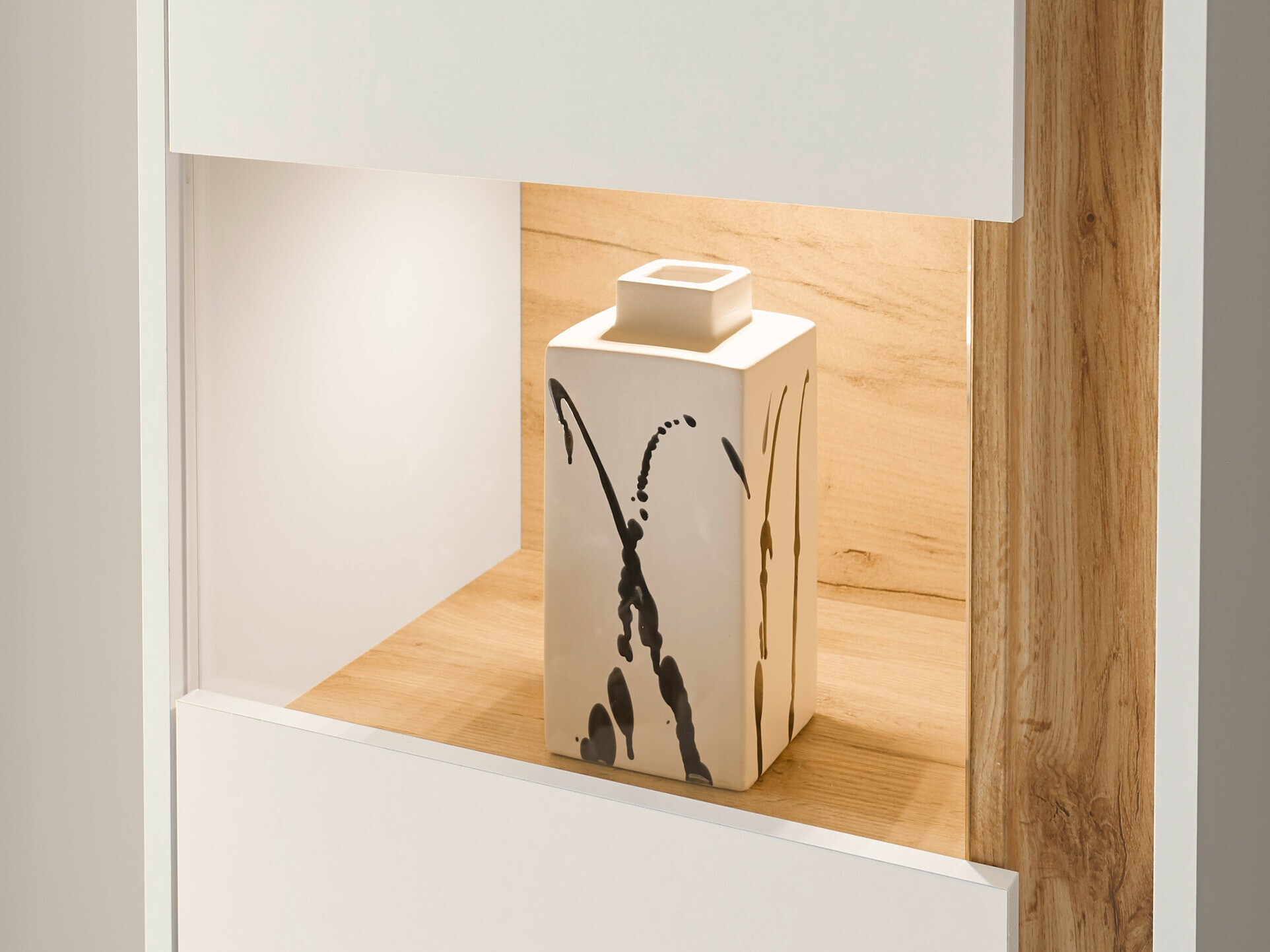 Könyvespolc Elbsori 100 (Fehér + Wotan tölgy)