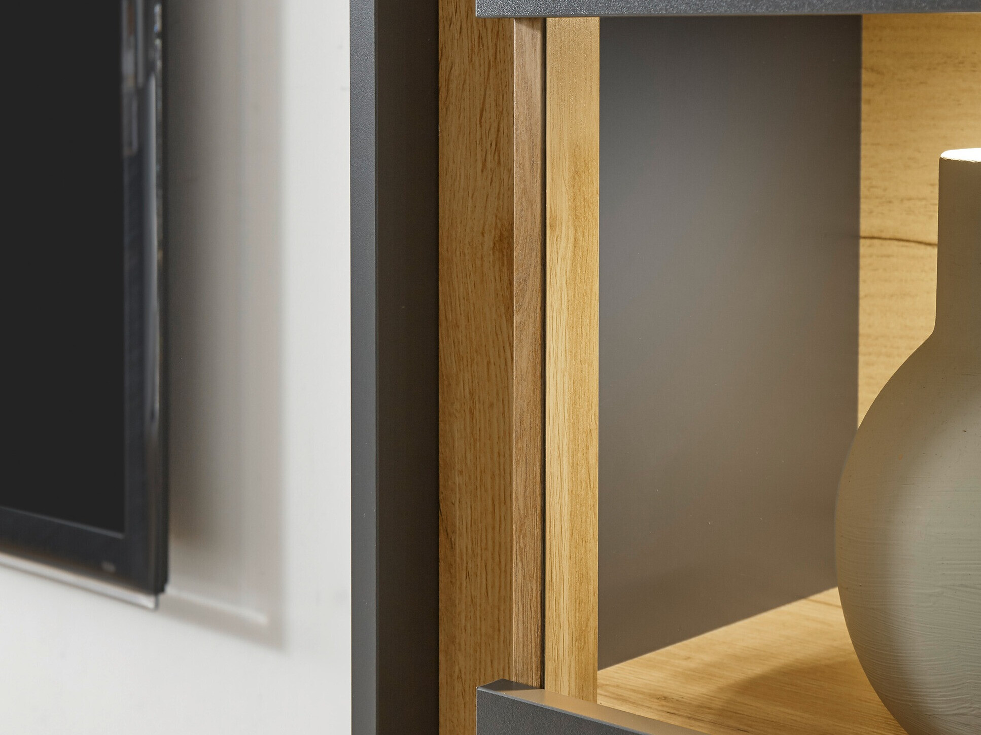 Könyvespolc Elbsori 102 (Antracit + Wotan tölgy)