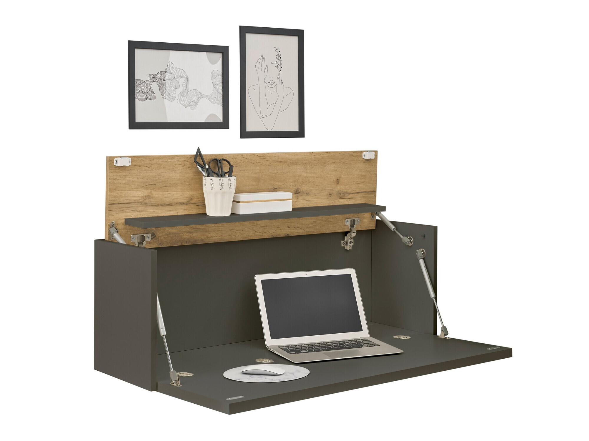 Íróasztal Elbsori 107 (Antracit + Wotan tölgy)