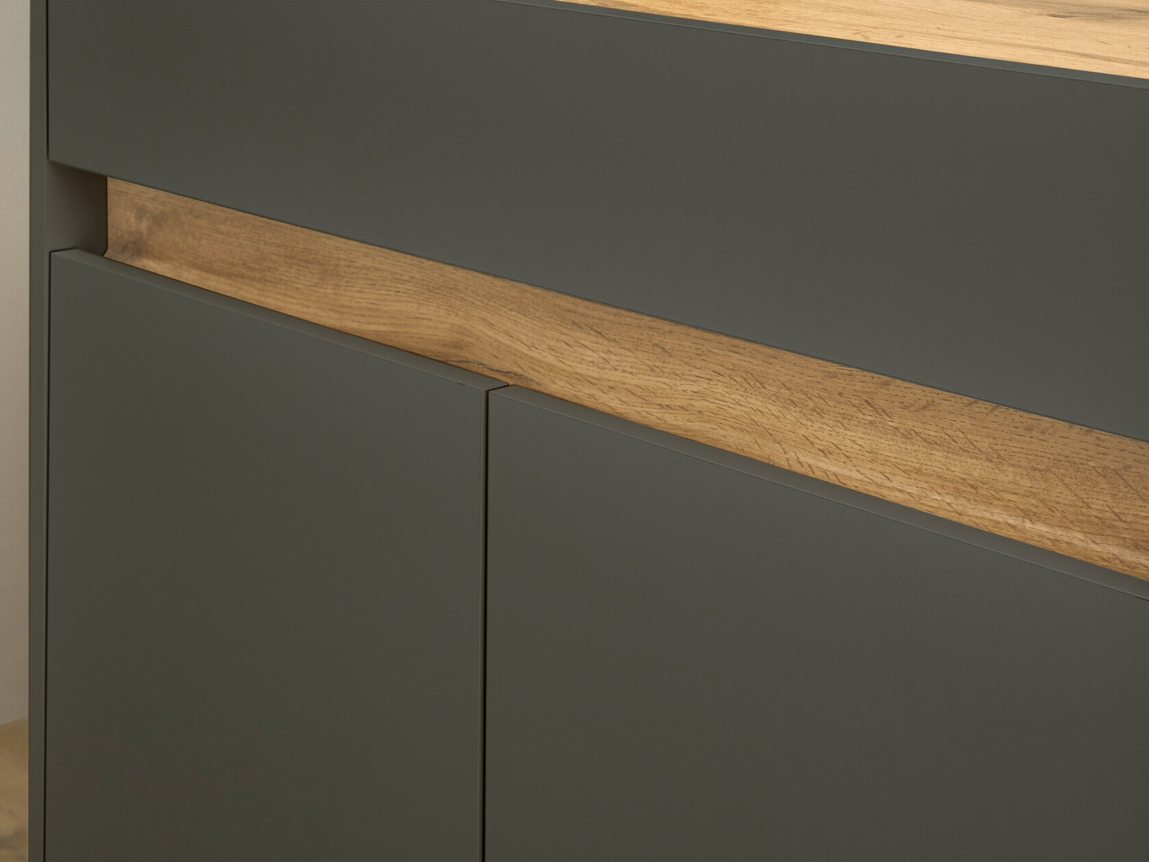 Komód Elbsori 110 (Antracit + Wotan tölgy)