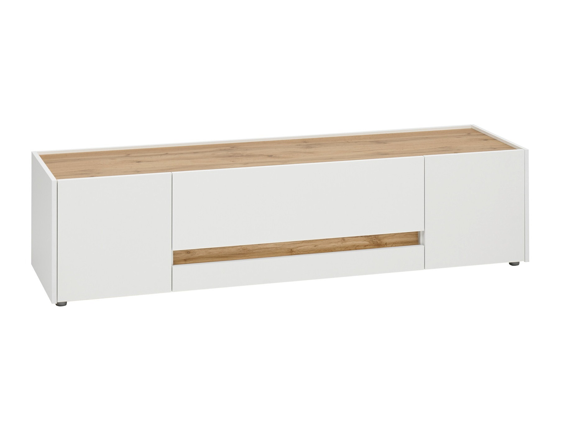 TV-állvány Elbsori 115 (Fehér + Wotan tölgy)