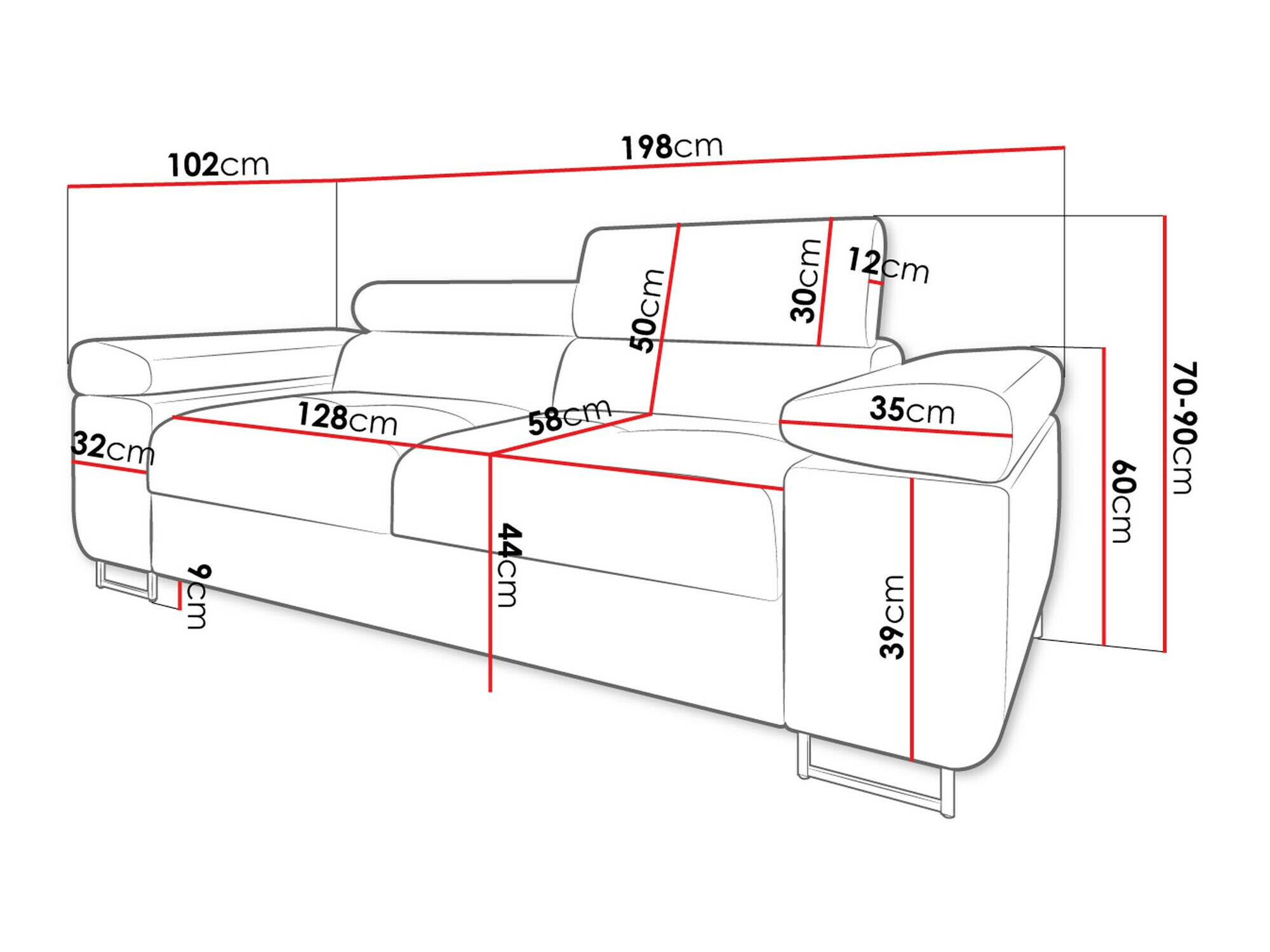 Kanapé Comfivo Eliferu 105 (Manila 16)