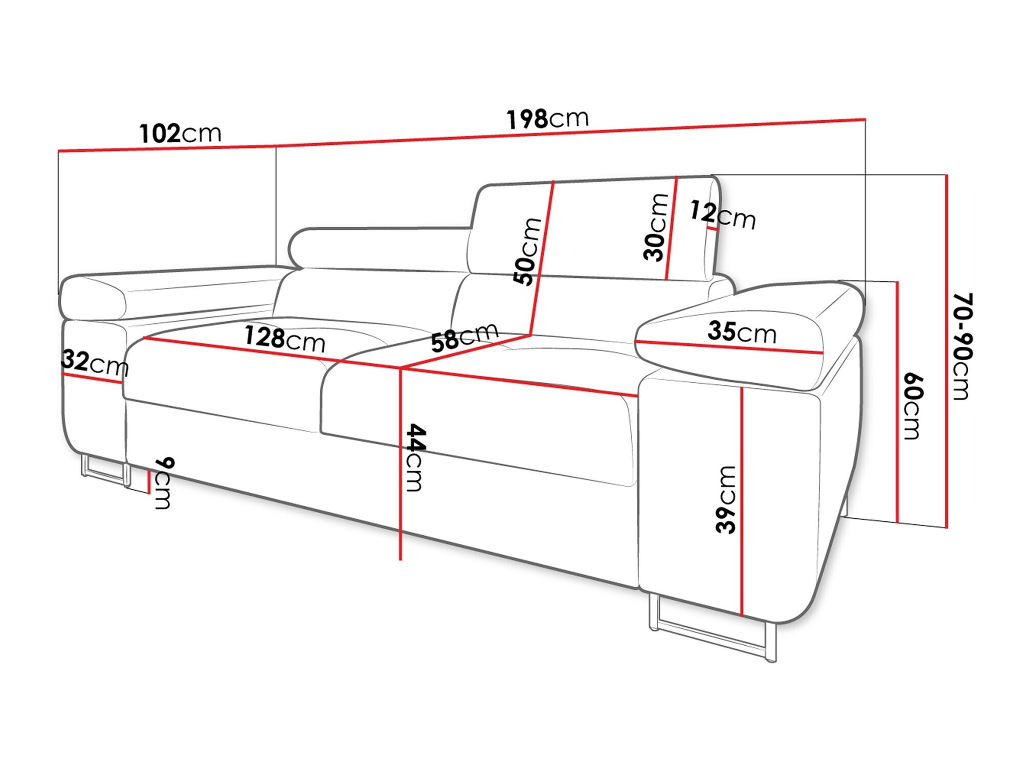 Kanapé Comfivo Eliferu 105 (Poso 135)