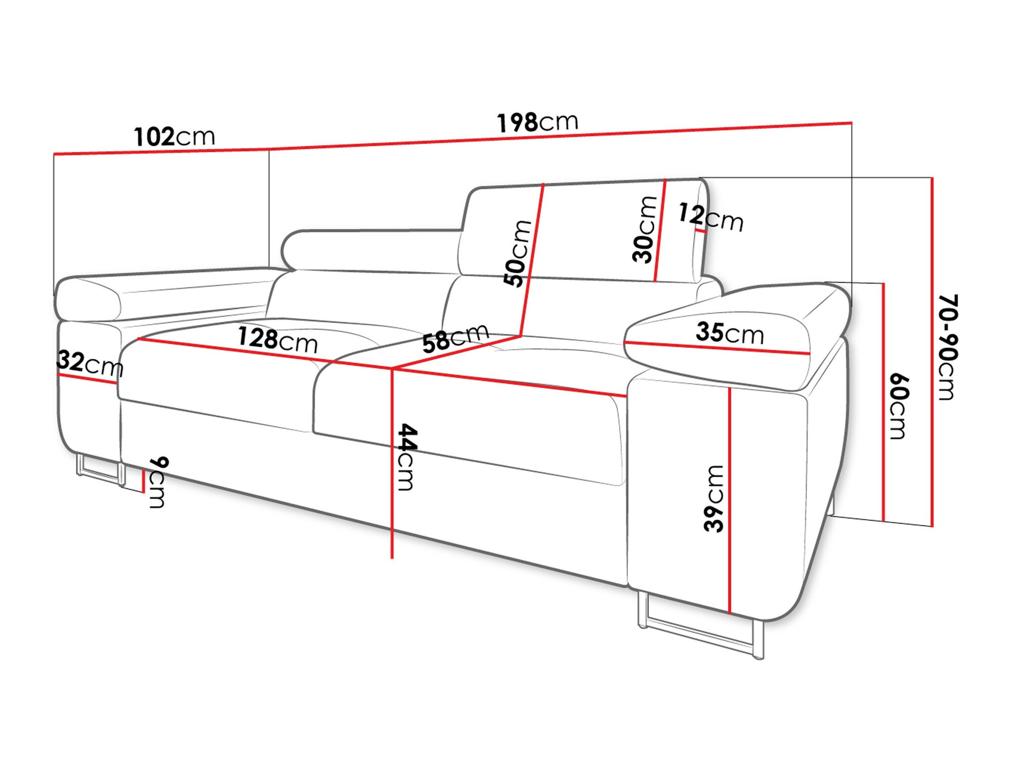 Kanapé Comfivo Eliferu 105 (Soft 017 + Lux 05)