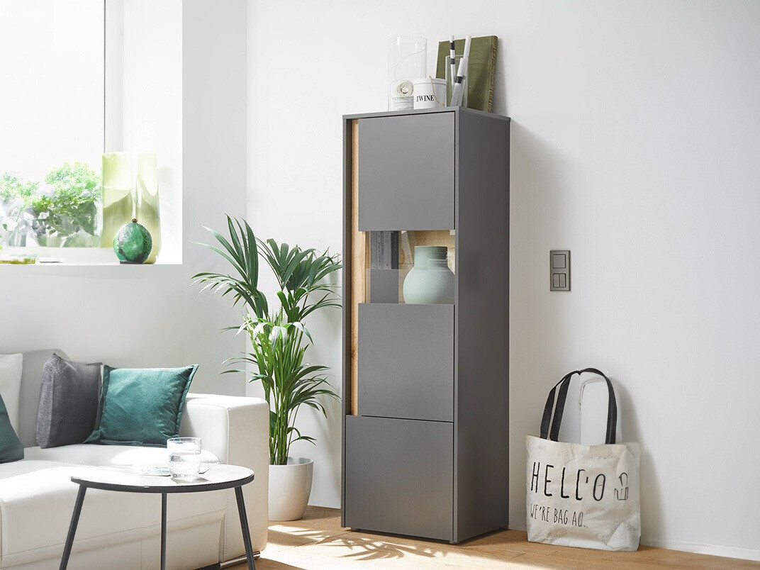 Könyvespolc Elbsori 102 (Antracit + Wotan tölgy)