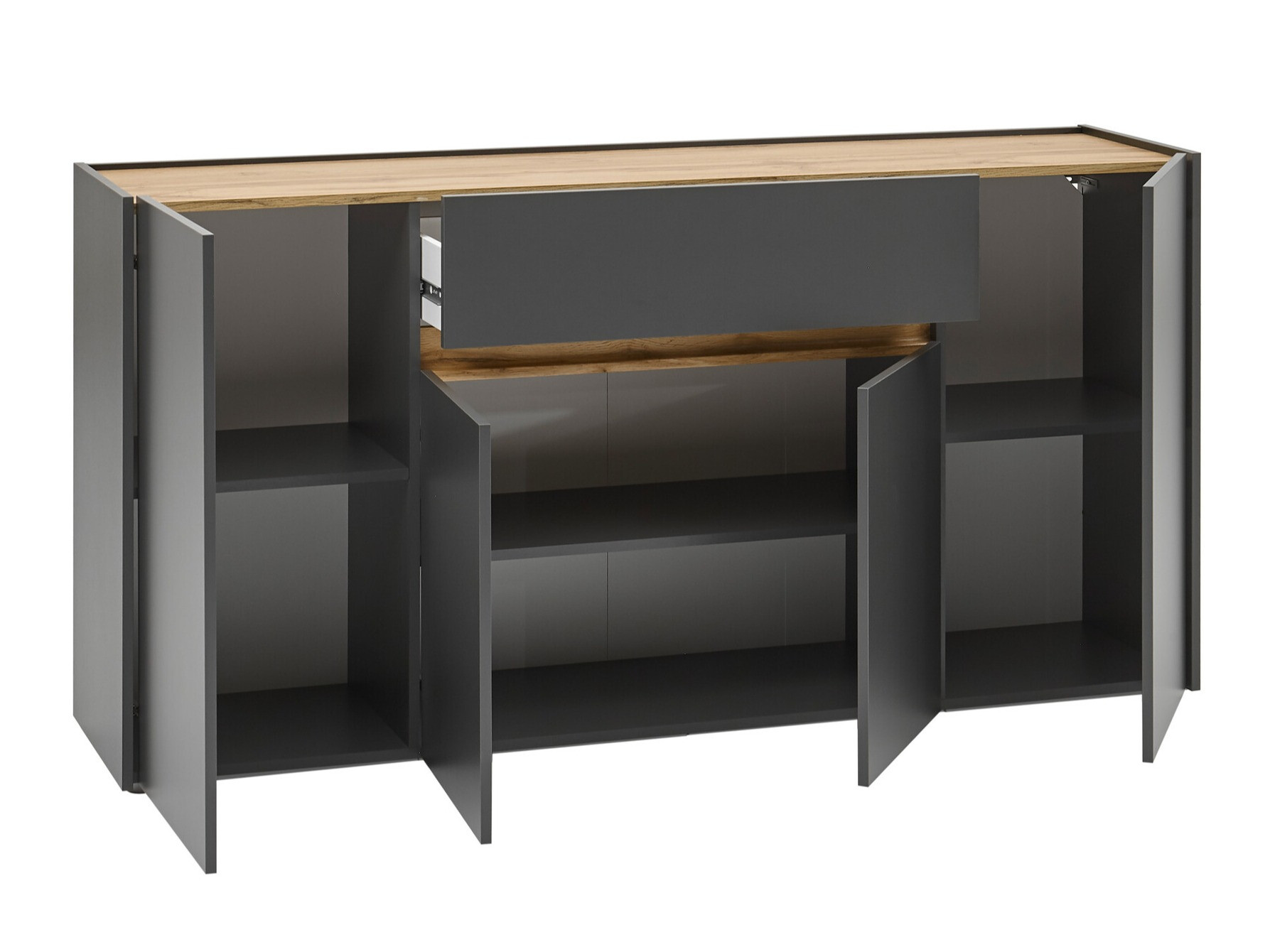 Komód Elbsori 117 (Antracit + Wotan tölgy)