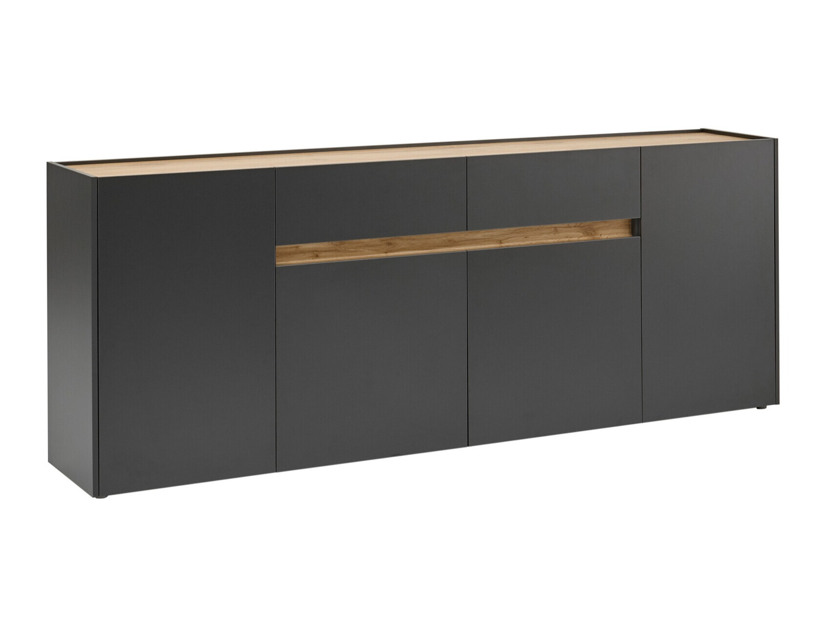 Komód Elbsori 118 (Antracit + Wotan tölgy)