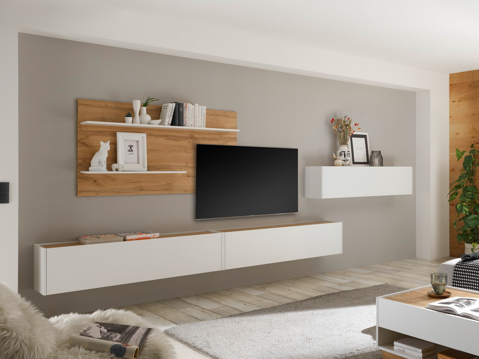 Nappali szett Elbsori 121 (Fehér + Wotan tölgy)