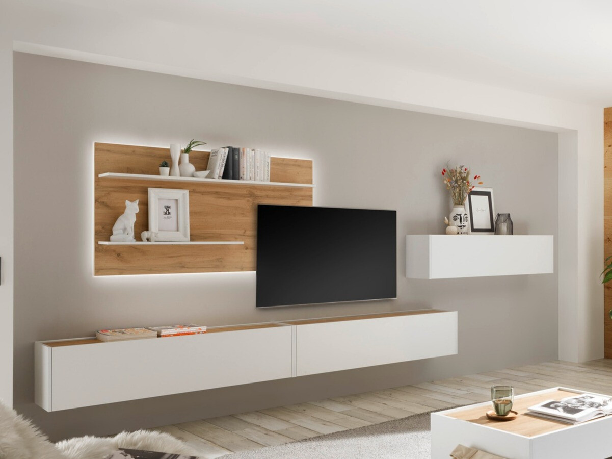 Nappali szett Elbsori 121 (Fehér + Wotan tölgy)