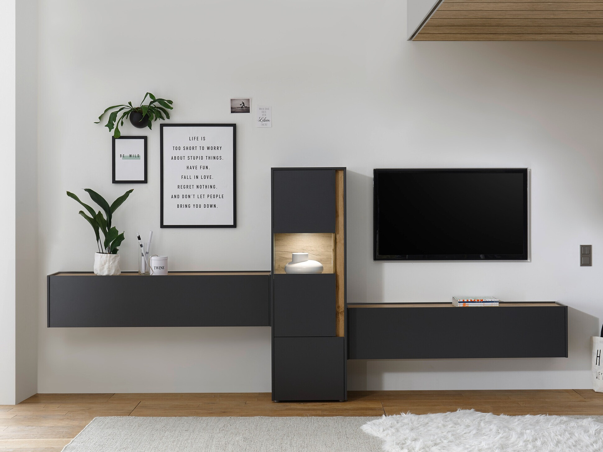 Nappali szett Elbsori 122 (Antracit + Wotan tölgy)