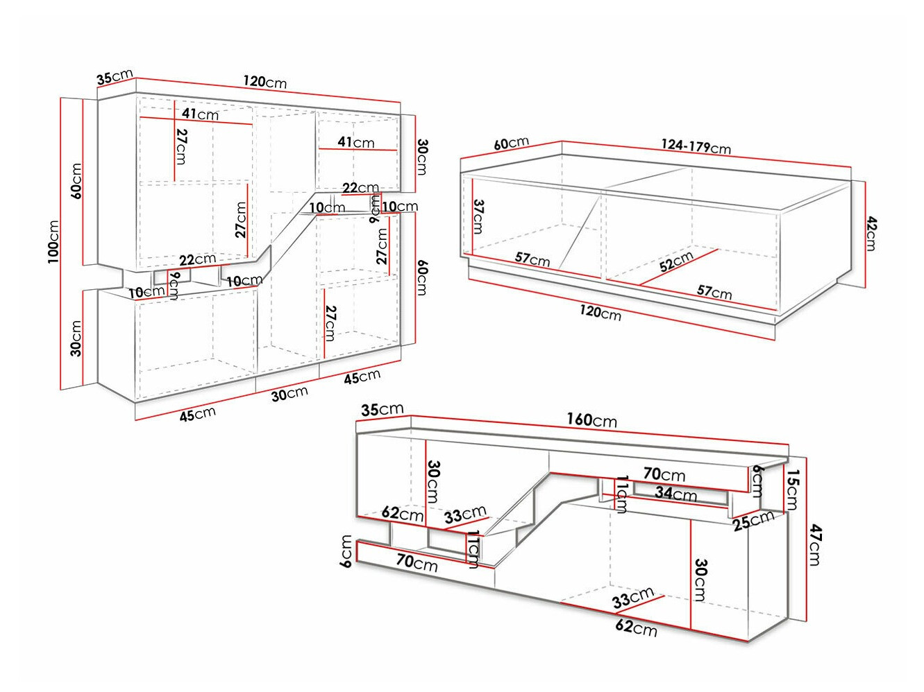 Nappali szett Comfivo Daldune I (Wotan tölgy + Antracit)