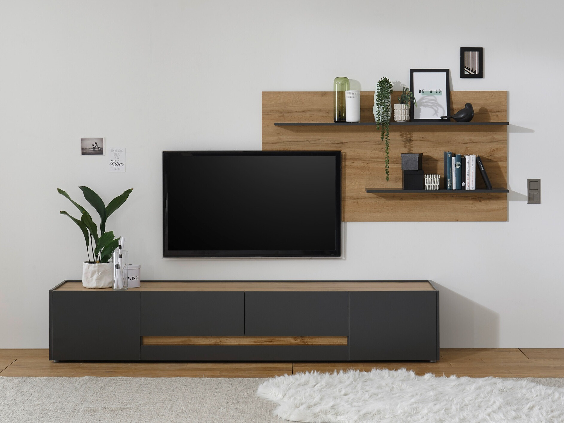 Nappali szett Elbsori 124 (Antracit + Wotan tölgy)