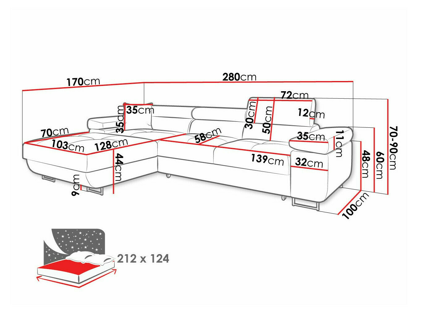 Sarokkanapé Comfivo Eliferu 102 (Poso 135)