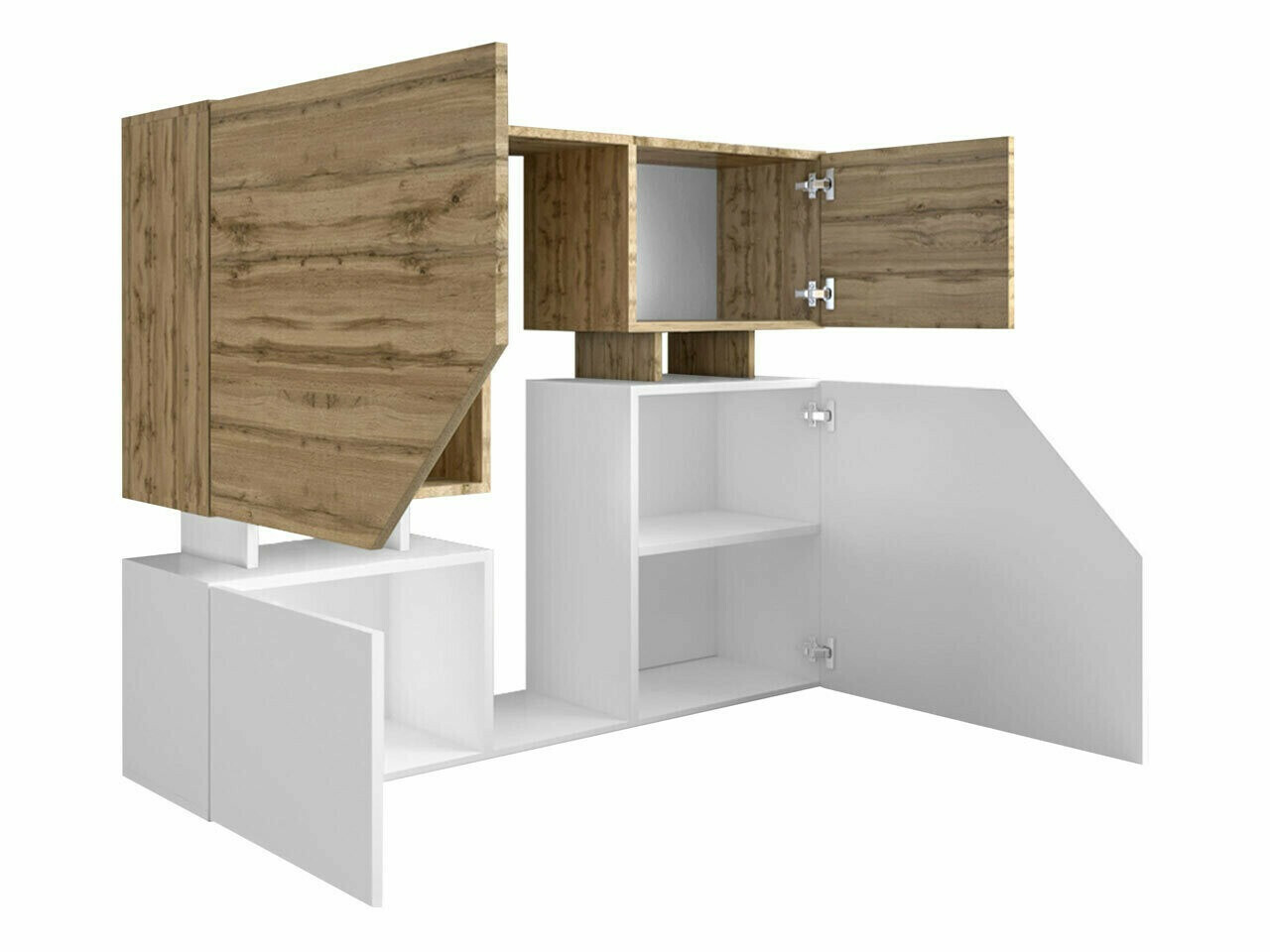 Szekrény Comfivo Daldune 101 (Wotan tölgy + Fehér)